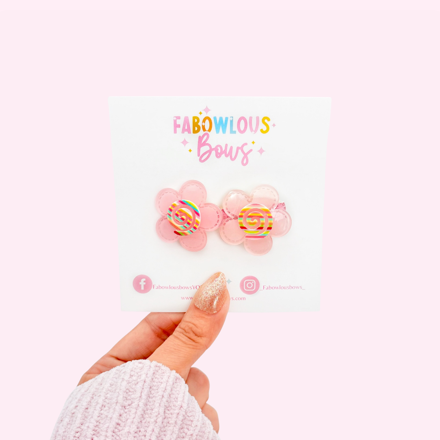 Dizzy Floral • Pink Bar Clip