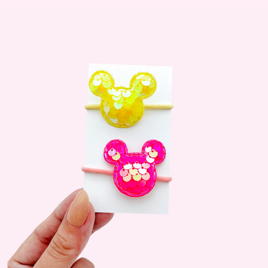 Sequin Mouse Hairband Set