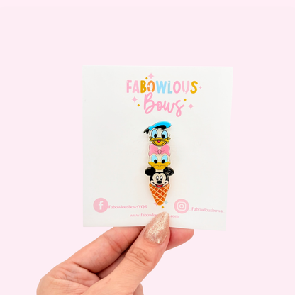 Triple Scoop Character Cutie • Acrylic Clip • (3 for 10)