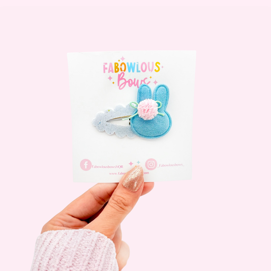 Blue Bunny Puff • Deluxe Clip