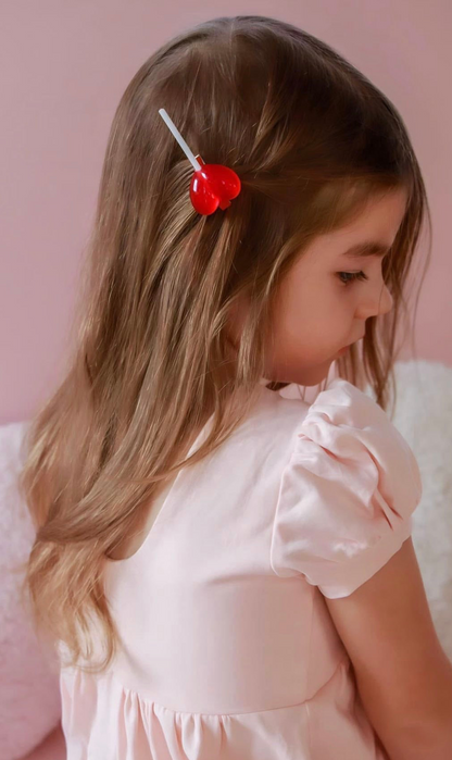 Heart Lollipop Hairclip - Lavender