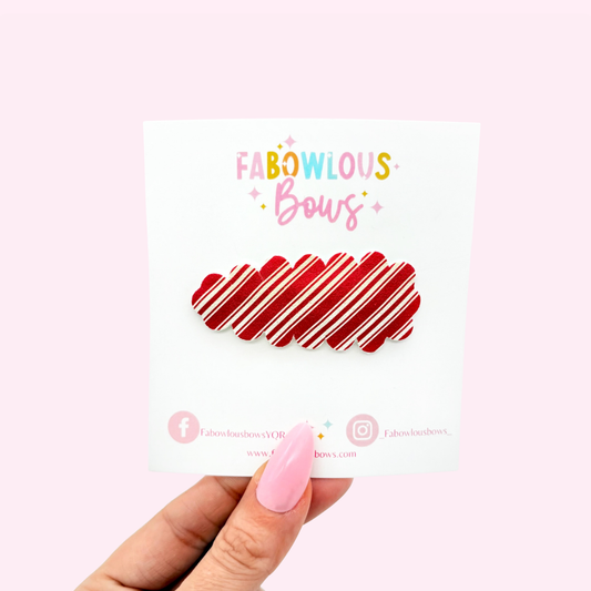 Candy Cane Stripes // Snap Clip - 3 for $10