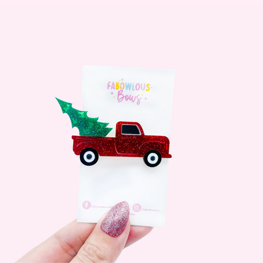 Christmas Truck // Deluxe Acrylic Clip