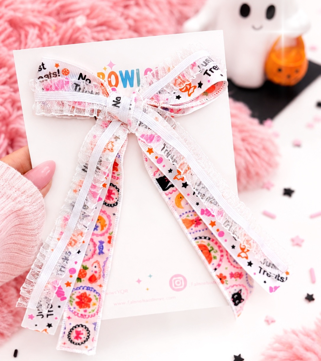 No Tricks Just Treats • Layered Ribbon Bow