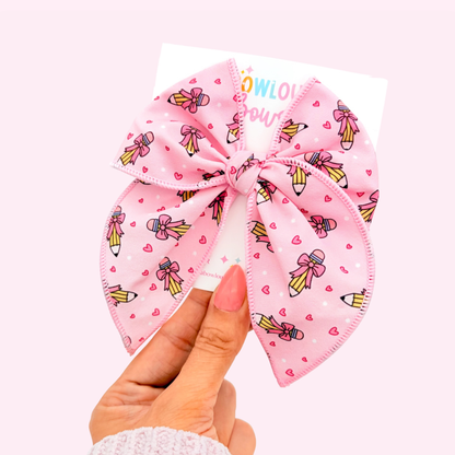 Pretty Pink Pencil • Fabric Fable Bow