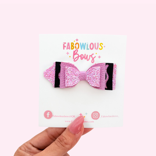 Pastel Purple Crayon Bow