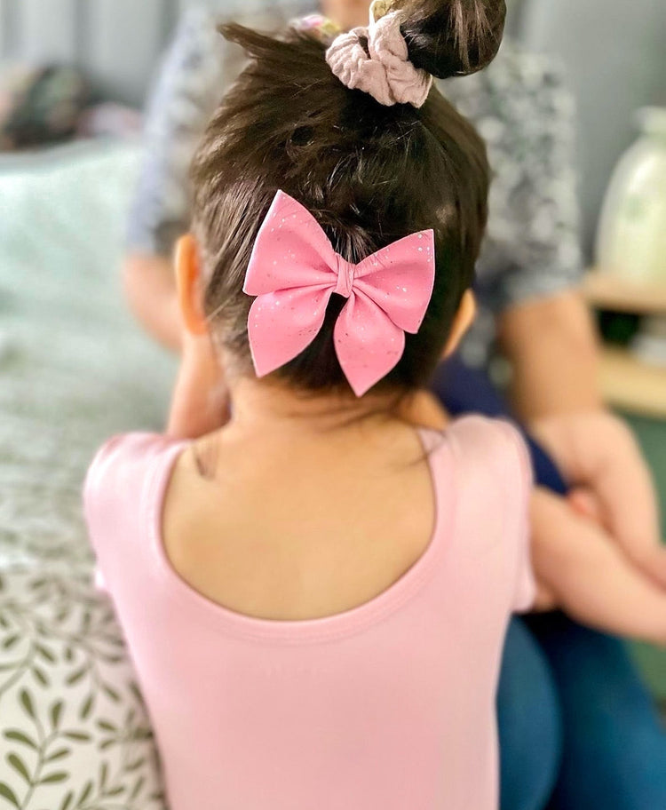 Polka Dot Pink Floral // Sailor Bow