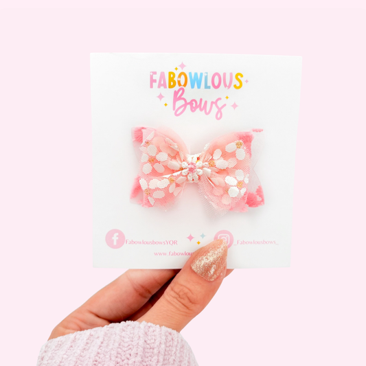 Pink Daisy • Elegant Tulle Bow