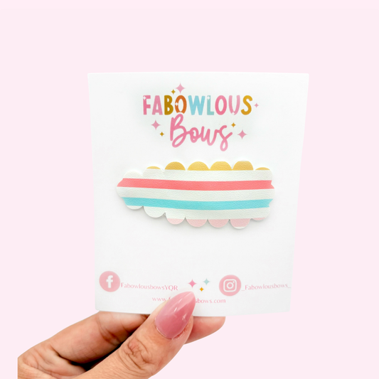 Pastel Stripes // Snap Clip - 3 for $10