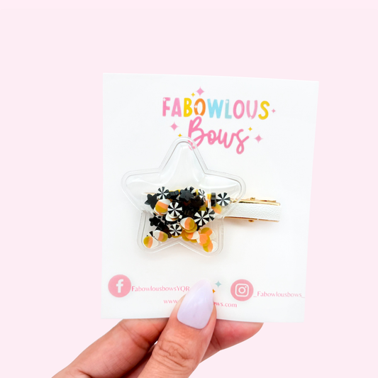 Halloween Classic// Star Confetti Bar Clip