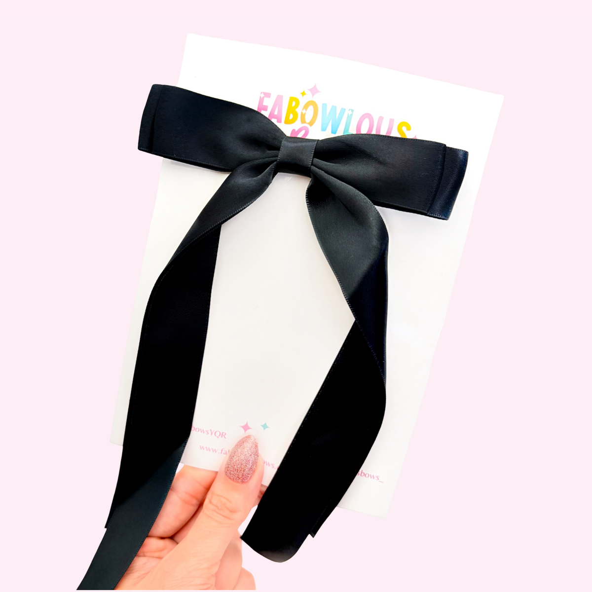 Black Satin • Ribbon Bow