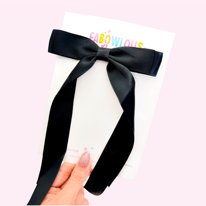 Black Satin • Ribbon Bow