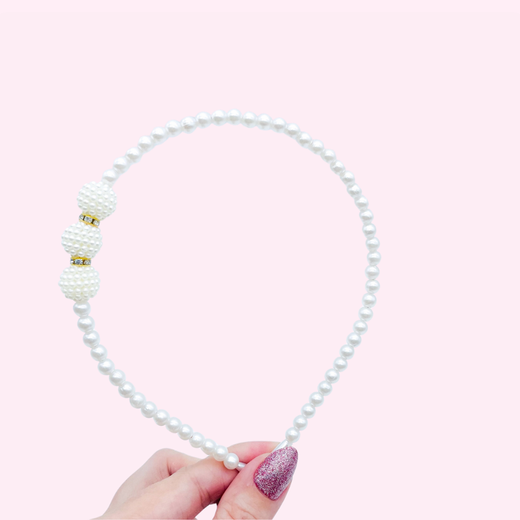 White Beaded Headband