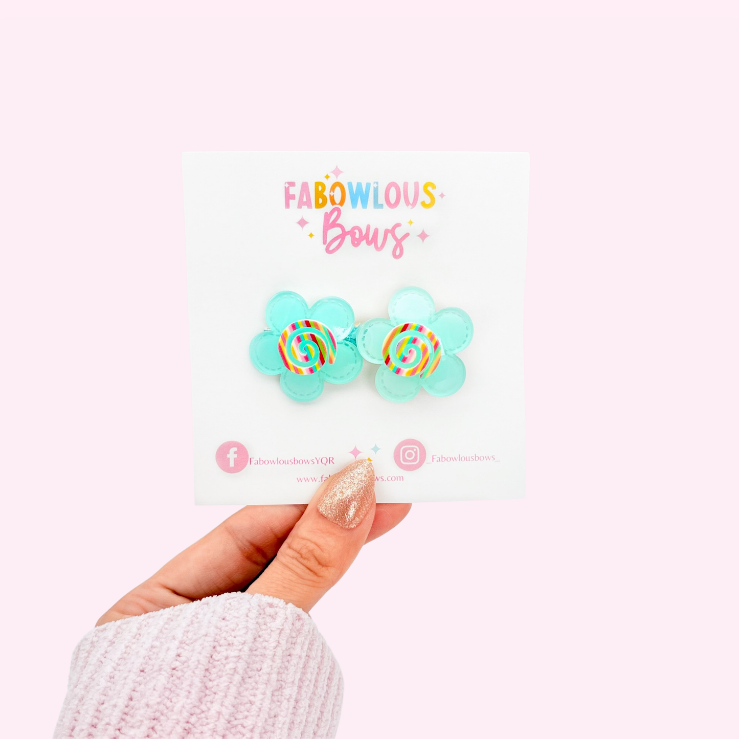 Dizzy Floral • Blue Bar Clip