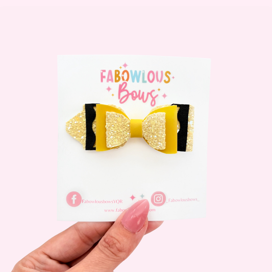 Pastel Yellow Crayon Bow