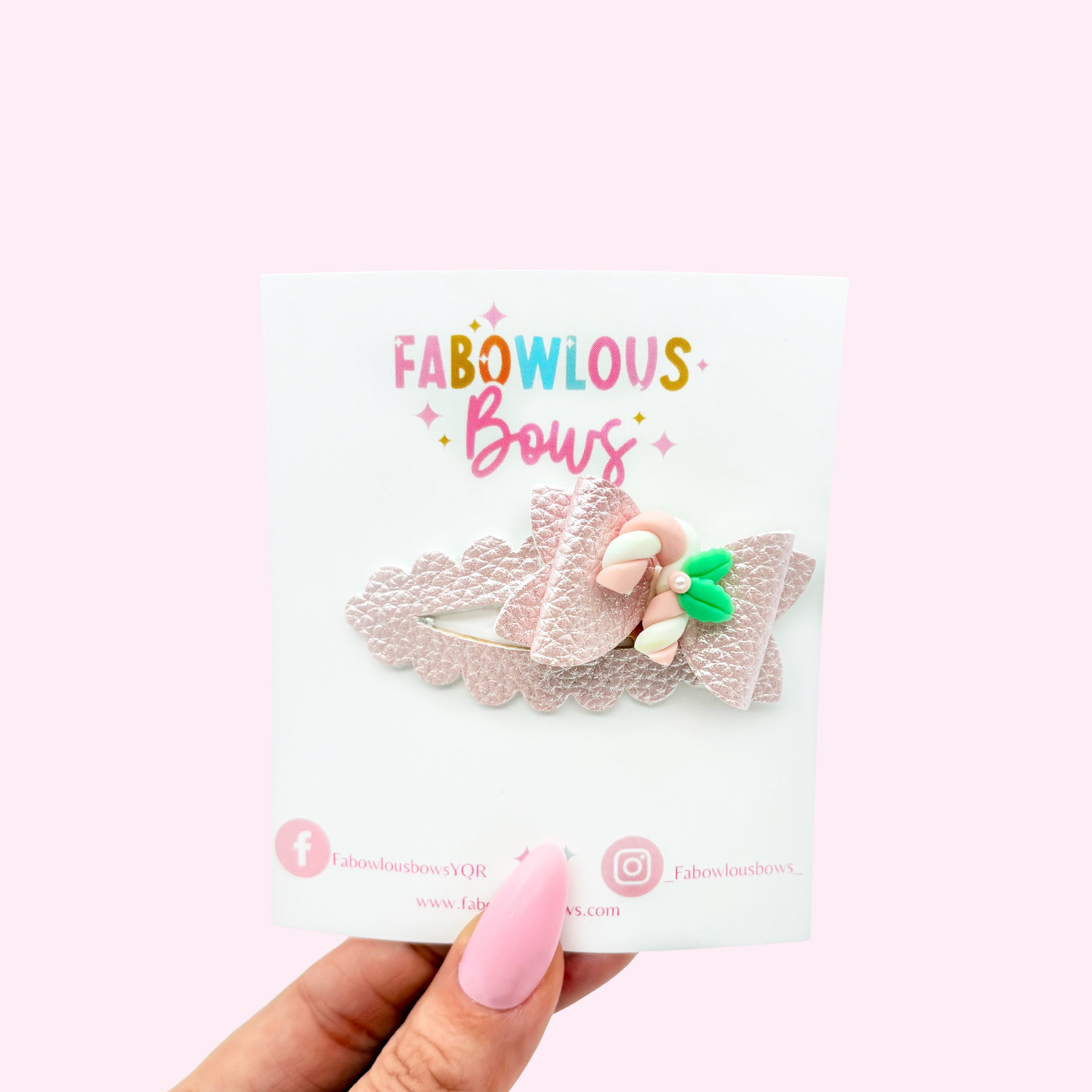 Pink Candy Cane // Deluxe Clip