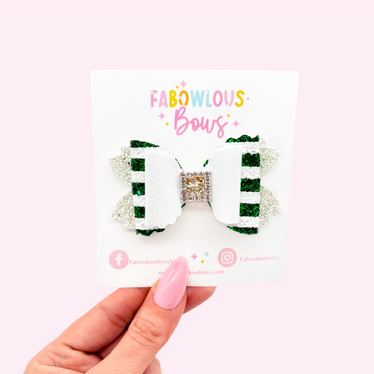 Green Elf Stripes // Bella Bow