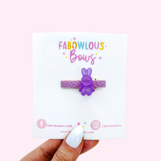 Purple Frosted Bunny // Bar Clip