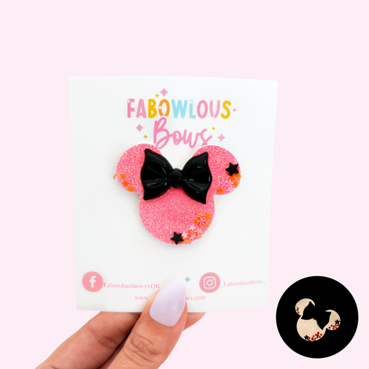 Pink Confetti Glow In The Dark // Mouse Silhouette Clip