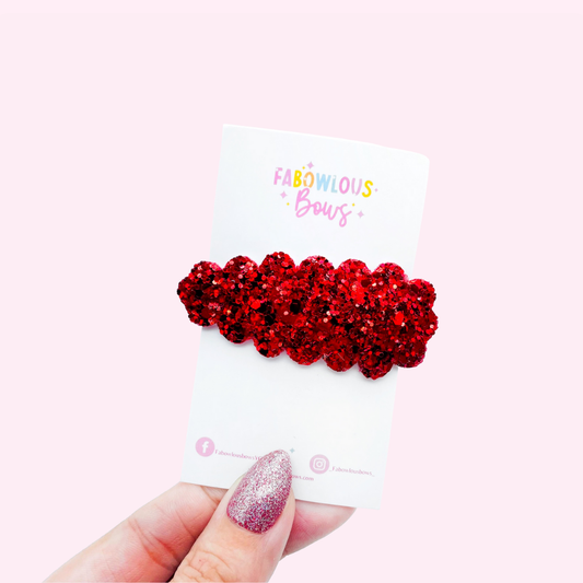 Red Glitter // Snap Clip - 3 for $10