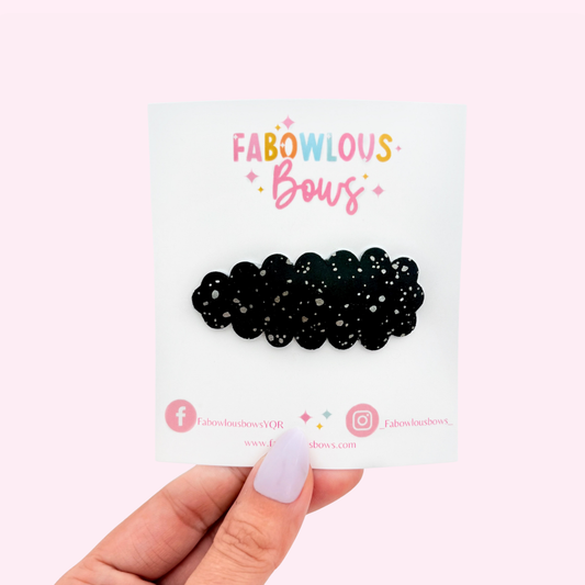 Black Glitter // Snap Clip - 3 for $10