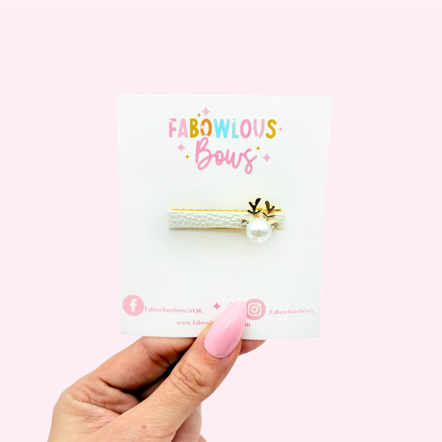 Rudolf Pearl Rhinestone // Bar Clip