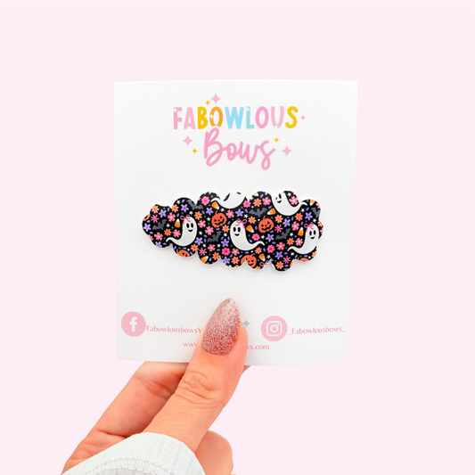 Floral Boo • Snap Clip • 3 for $10