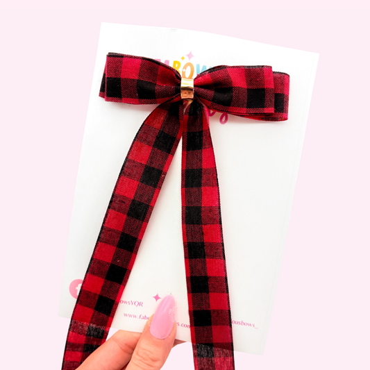 Buffalo Plaid // Long Tail Bow