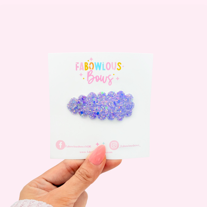 Glitter Purple • Snap Clip • 3 for $10