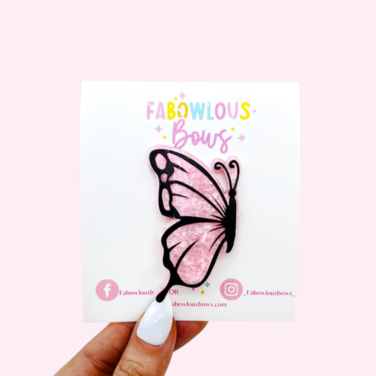 Rose Quartz Butterfly // Acrylic Clip (3 for 10)