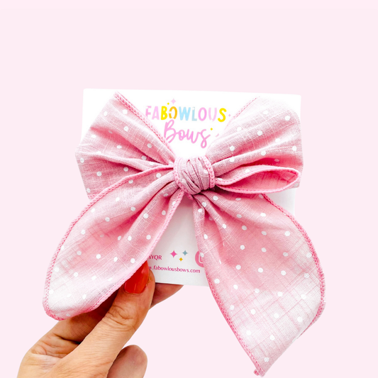 Pink Polka Dot // Fabric Fable Bow