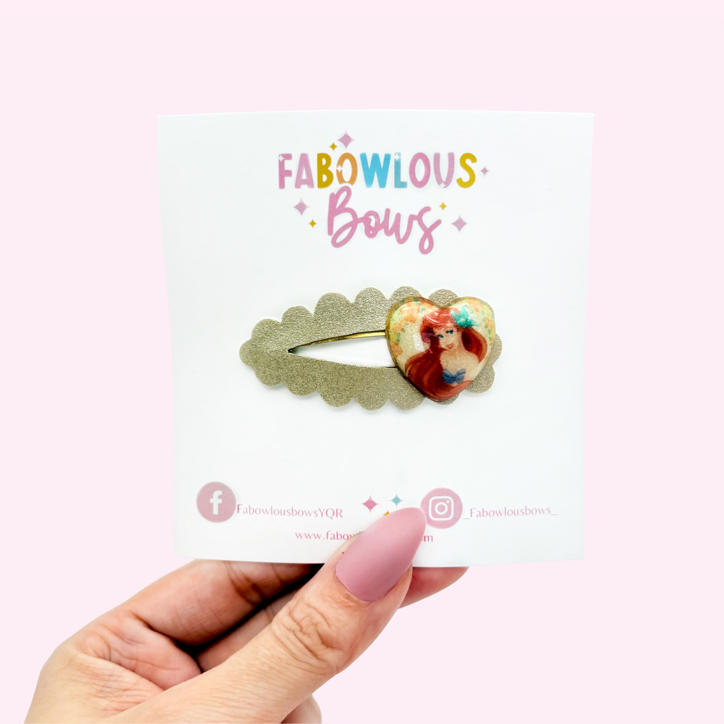 Golden Mermaid Heart - Deluxe Clip