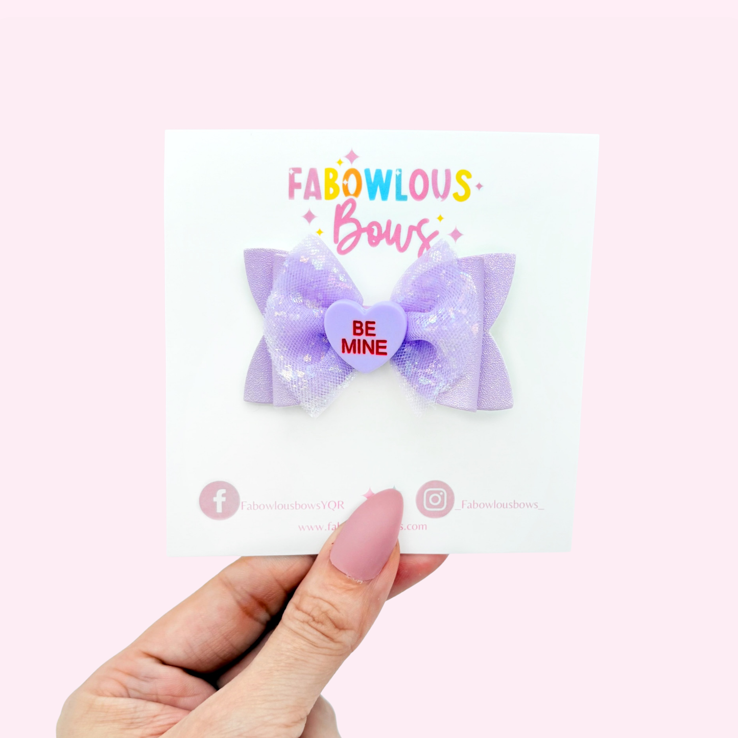 Candy Hearts Cutie - Elegant Tulle Bow Purple