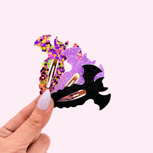 Glitter Snap Bats // You Choose Colour Snap Clip - 3 for $10