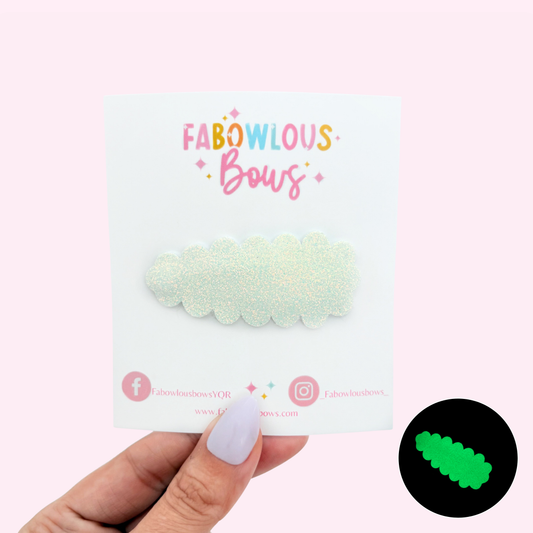 Glow Glitter White // Snap Clip - 3 for $10