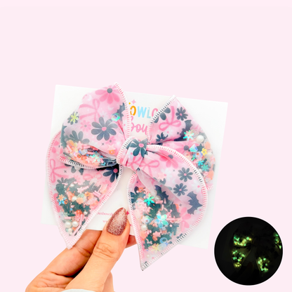 Bats & Bows • Glow In The Dark • Confetti Fabric Fable Bow