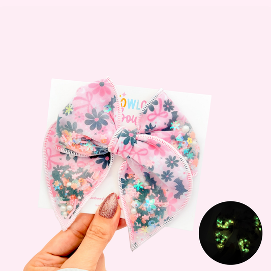 Bats & Bows • Glow In The Dark • Confetti Fabric Fable Bow