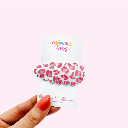 Pink Leopard Print // Snap Clip (3 for 10)