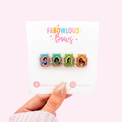 Princess Bar Clip • Snow • Jasmine • Mulan • Pocah