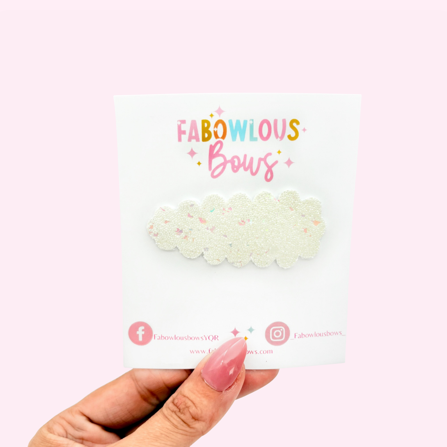 White Glitter // Snap Clip - 3 for $10