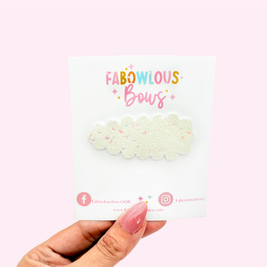 White Glitter // Snap Clip - 3 for $10
