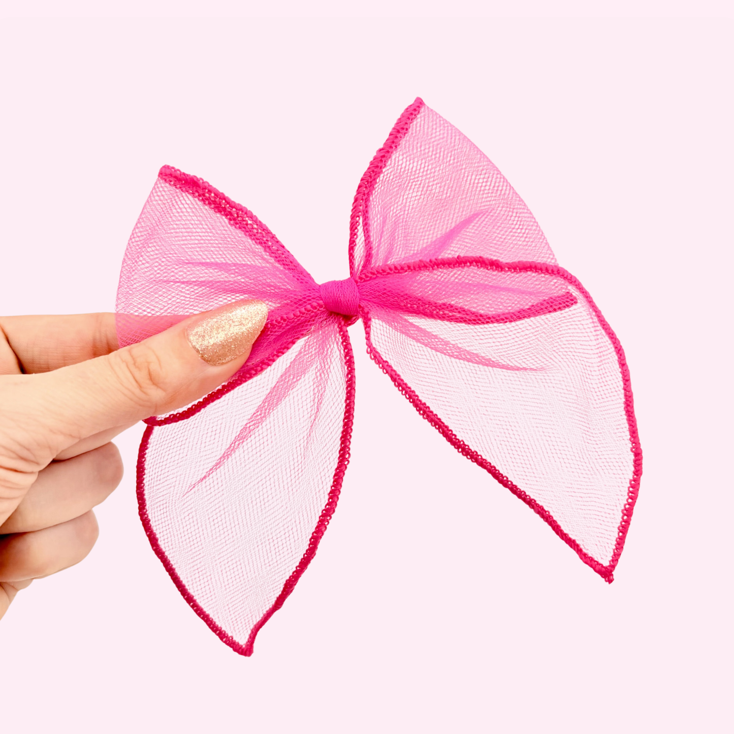 Pink Tulle • Fabric Fable Bow