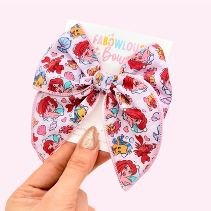 Little Mermaid • Fabric Fable Bow