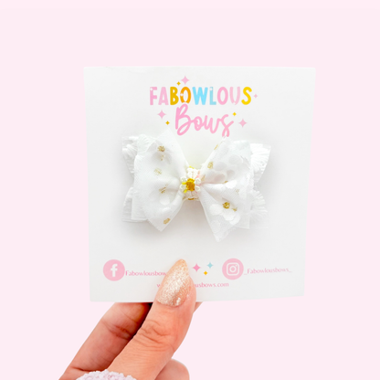 White Daisy • Elegant Tulle Bow