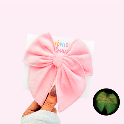 Plush Pink • Glow In The Dark • Fabric Fable Bow