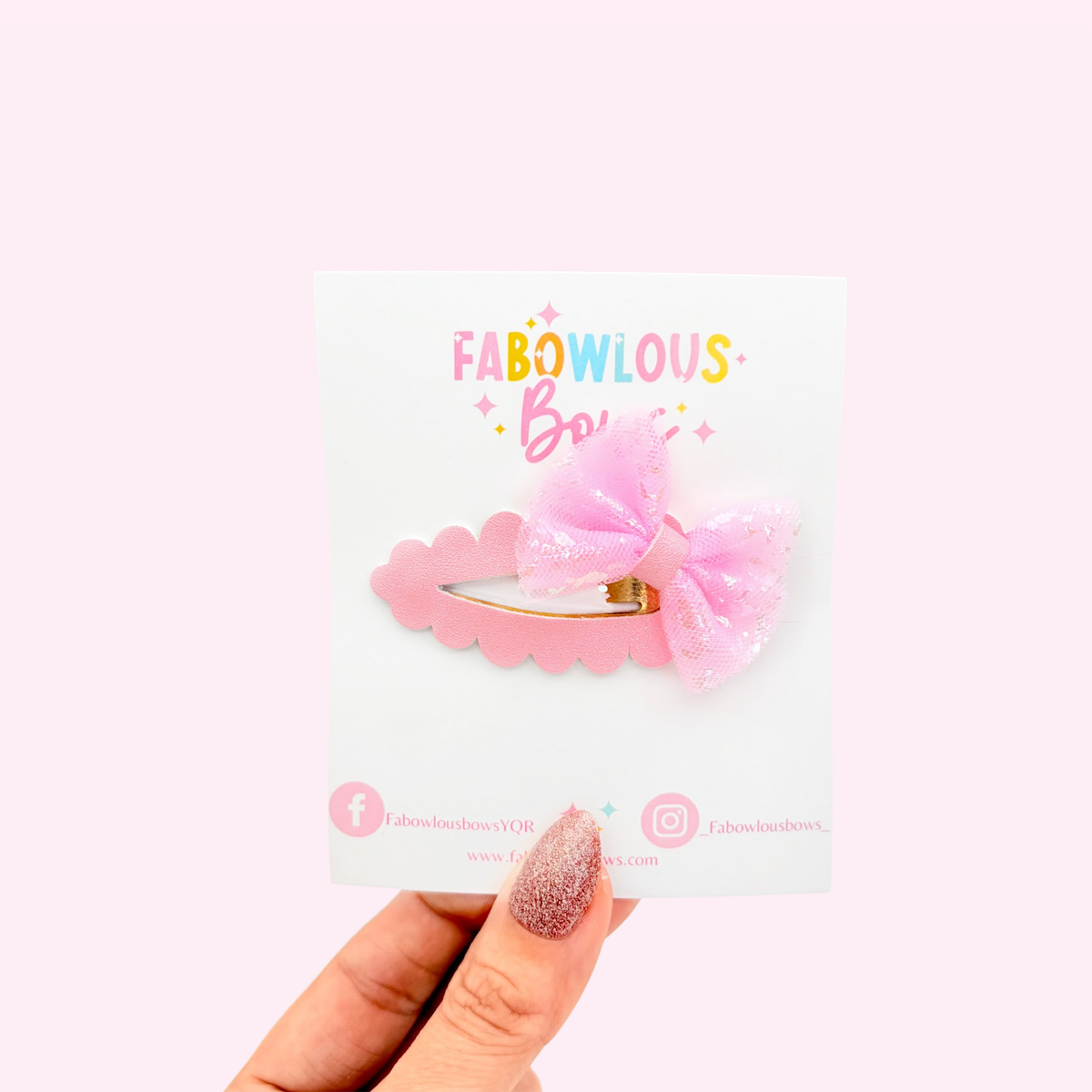 Pink Tulle Bow • Deluxe Clip
