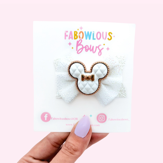 Mouse Deluxe White // Tulle Bow