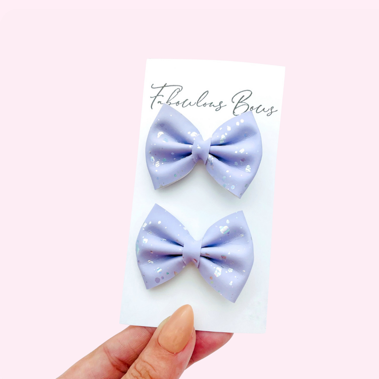 Mini Pinch Pigtails // Foiled Speckled Purple