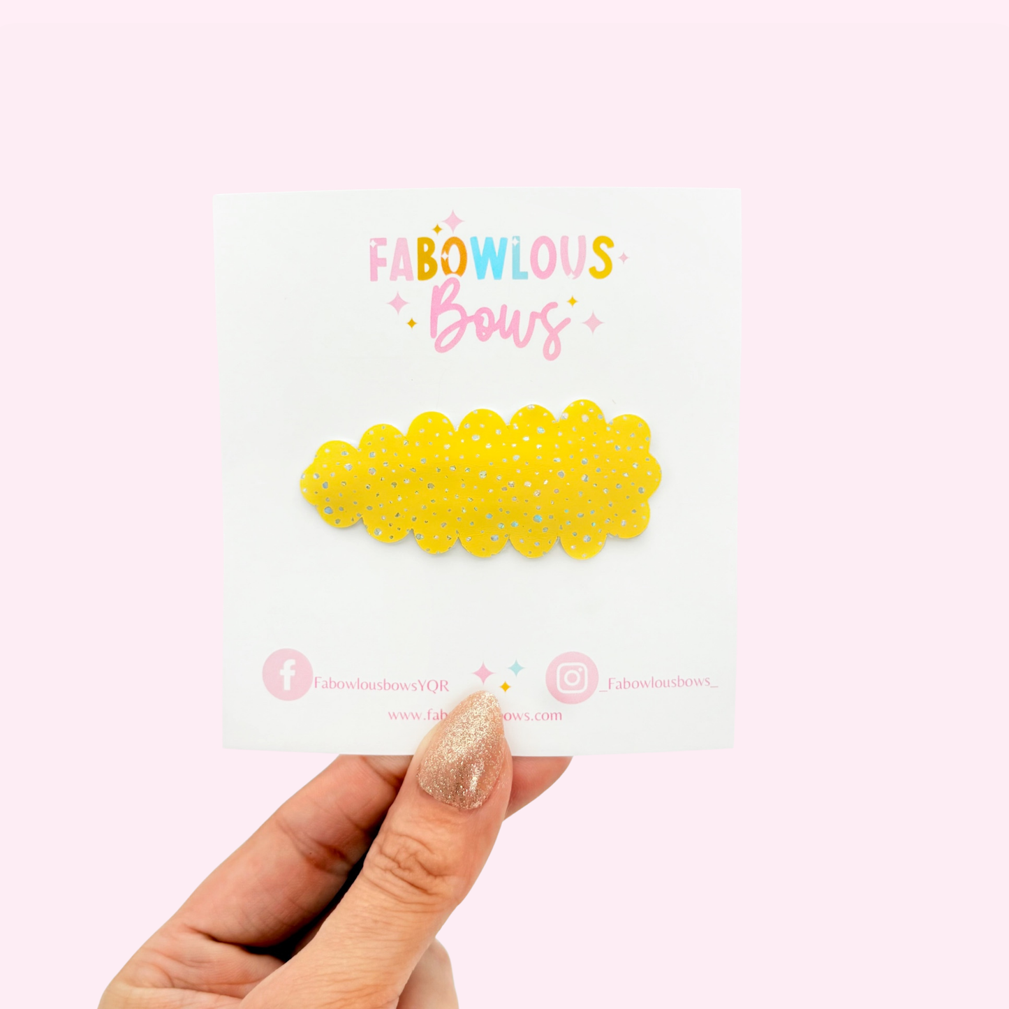Yellow Speckled Shimmer • Snap Clip • 3 for $10