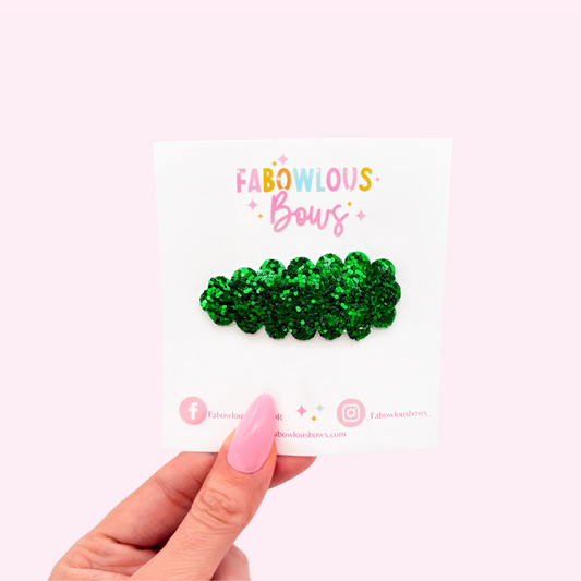 Glitter Green // Snap Clip - 3 for $10